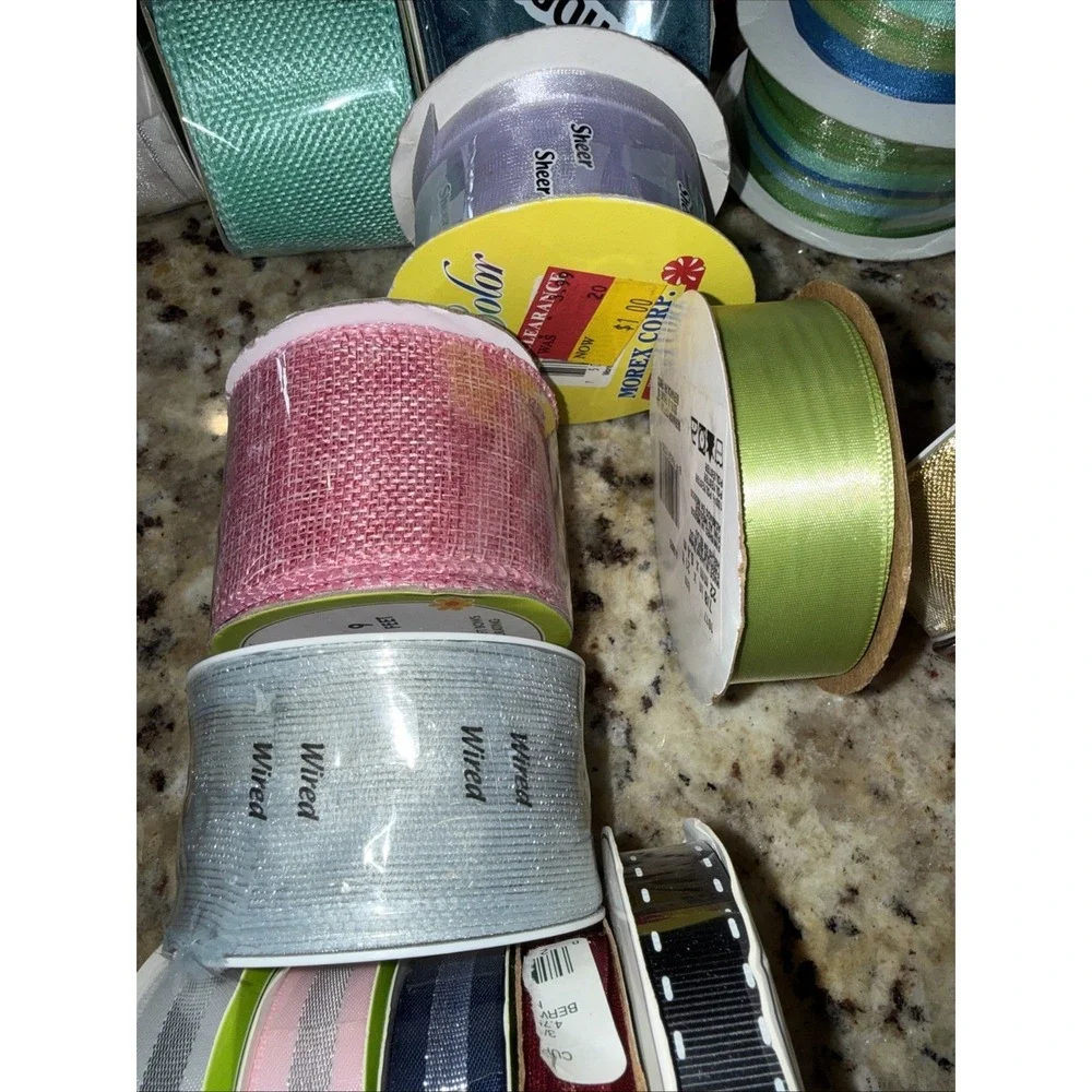 Ribbon‎ Bundle 27+ Rolls, Mesh New Crafting, Wreath Making Gifts  Variety 5536